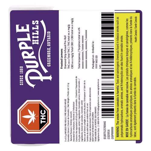 Purple Hills - Frosted Lemons Diamond Drip Infused Pre-Roll