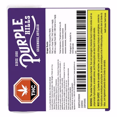 Purple Hills - Grape Runtz Ultra Hi THC Infused Pre-Roll