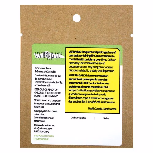 Weathered Islands Craft Cannabis - Durban Violette Feminized Seeds