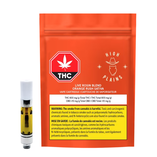 High Plains - Live Rosin Blend Orange Rush Sativa 1g Cartridge