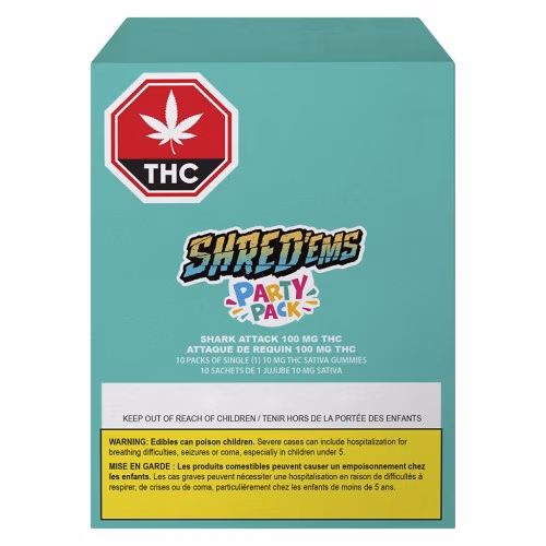 SHRED'EMS - Shark Attack MAX10 Party Pack 100 THC Gummies (Multi-pack of 10)