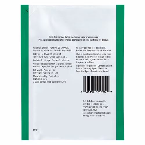 Spinach - Polar Mint Vortex 510 Thread Cartridge