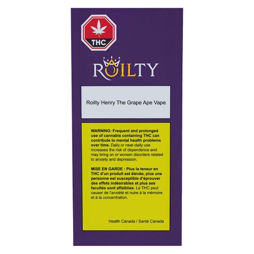 Roilty Concentrates - Henry the Grape Ape Vape 510 Thread Cartridge