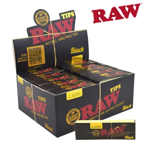 RAW | Black Classic Perforated Tips [50 pack]