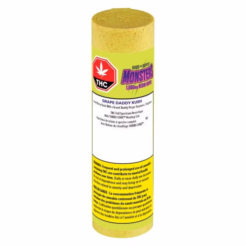 Good Supply Monsters - Grape Daddy Kush Monsters 1000 Resin 510 Thread Cartridge