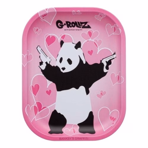 G rollz Panda Metal Rolling tray with guns