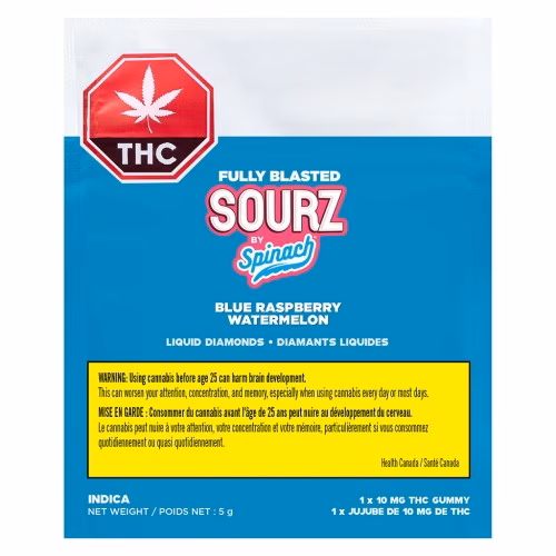 SOURZ by Spinach - Fully Blasted Blue Raspberry Watermelon Gummy