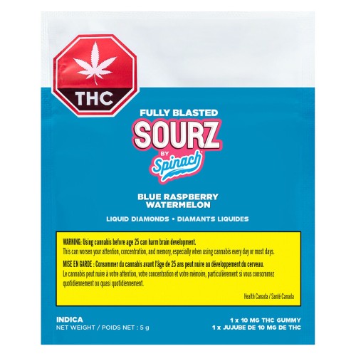 SOURZ by Spinach - Fully Blasted Blue Raspberry Watermelon Gummy