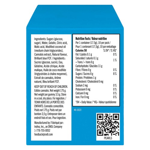 Pearls by Grön - Blue Razzleberry 3:1 CBG/THC Gummies (Multi-pack of 10)